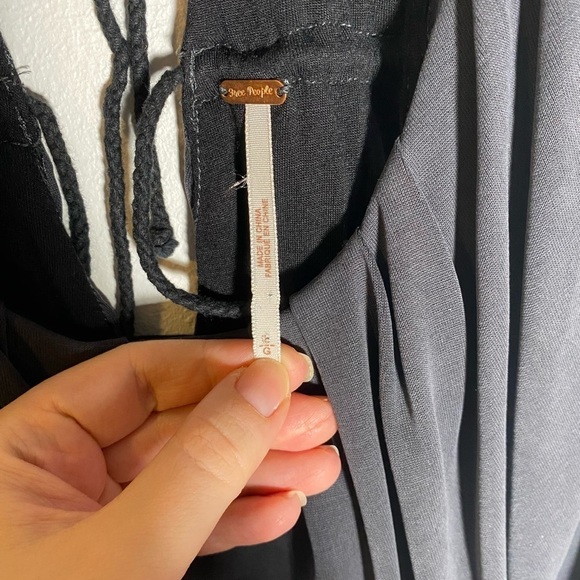 Free People Gray Open Tie Back Casual Dress - Picture 9 of 9